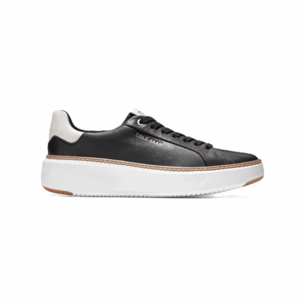 NEW COLE HAAN women's grandpro topspin sneaker in black / white / yellow